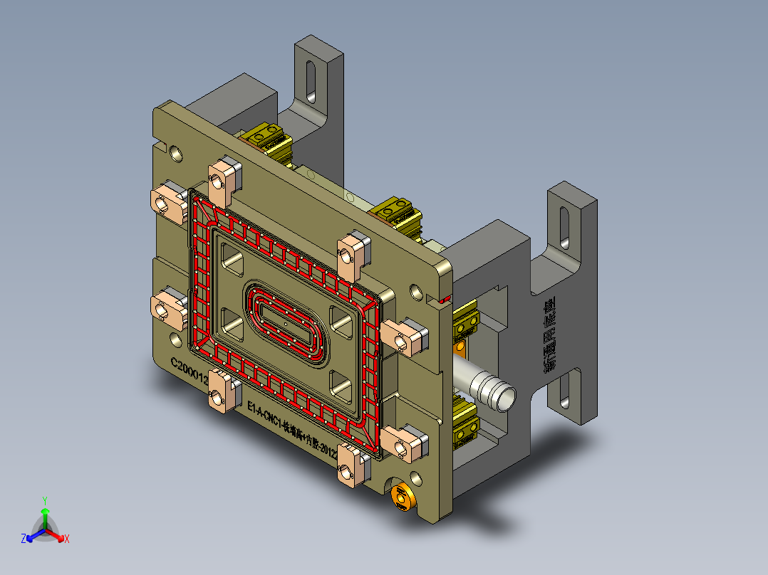 E1-A-笔记本CNC工装夹具三维模型CNC1铣内腔+墙高-201231