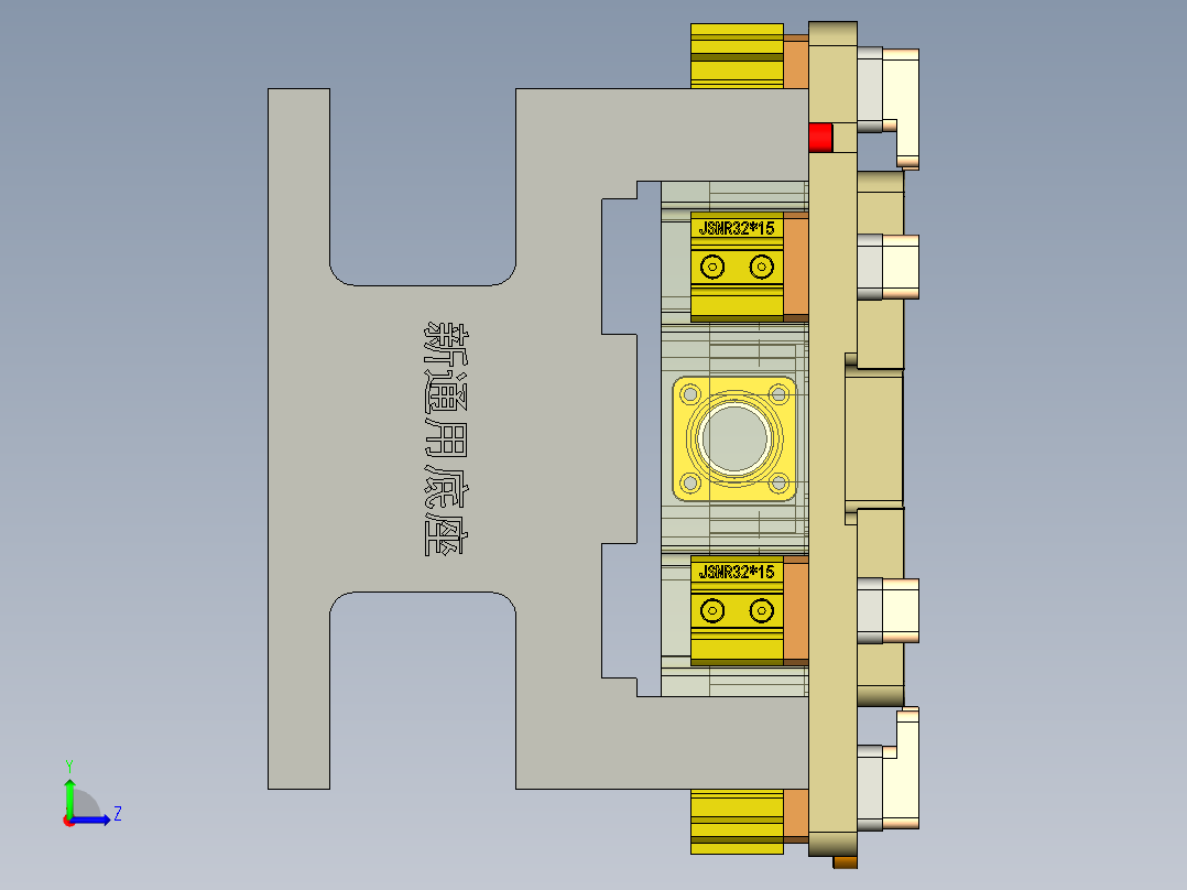 E1-A-笔记本CNC工装夹具三维模型CNC1铣内腔+墙高-201231左视图