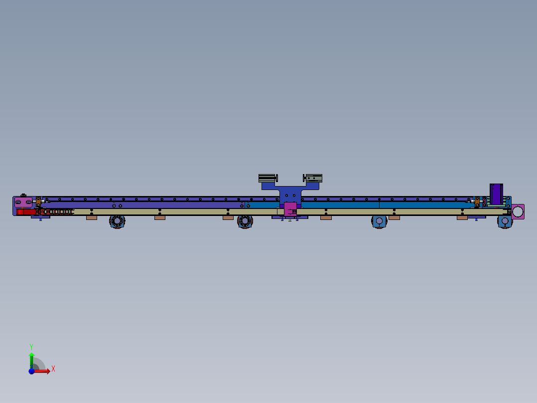 微型双层单轨道输送线前视图