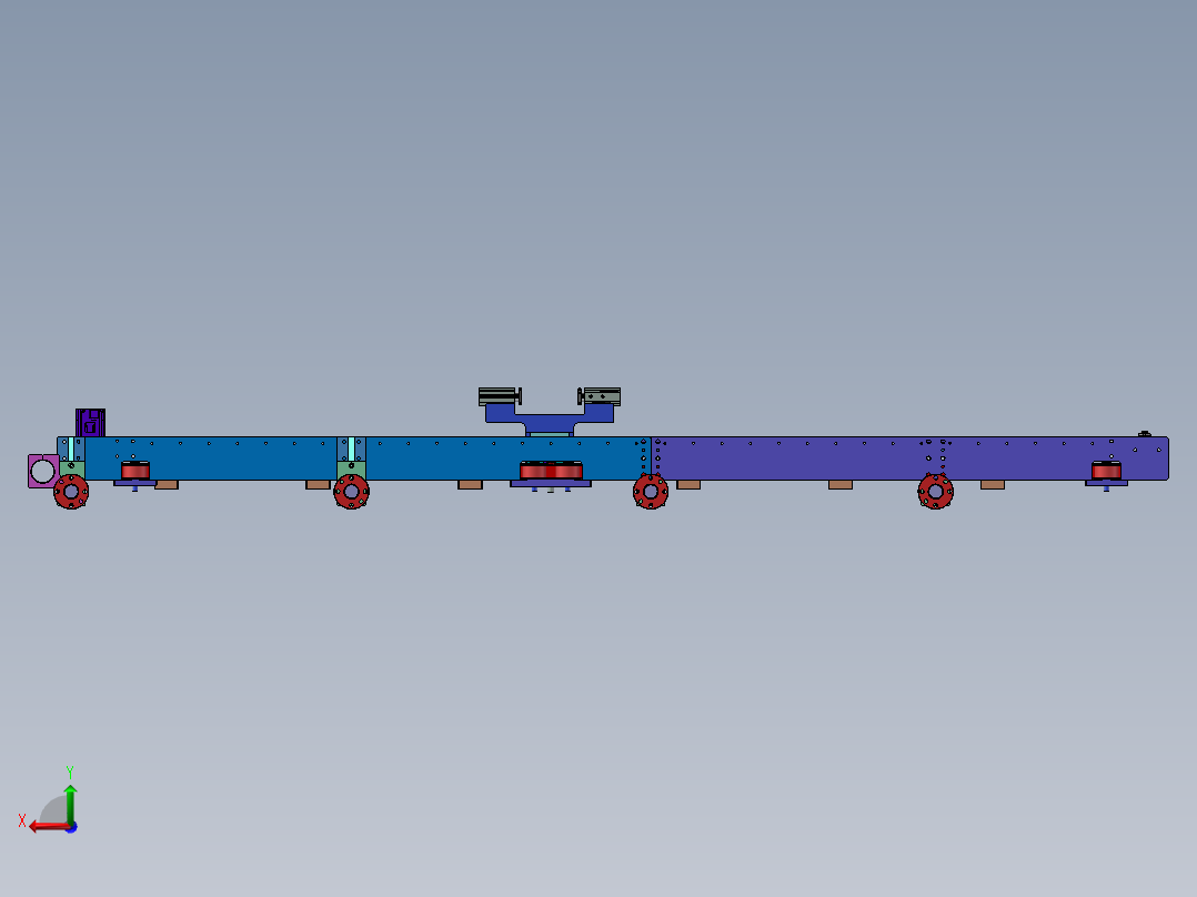 微型双层单轨道输送线后视图