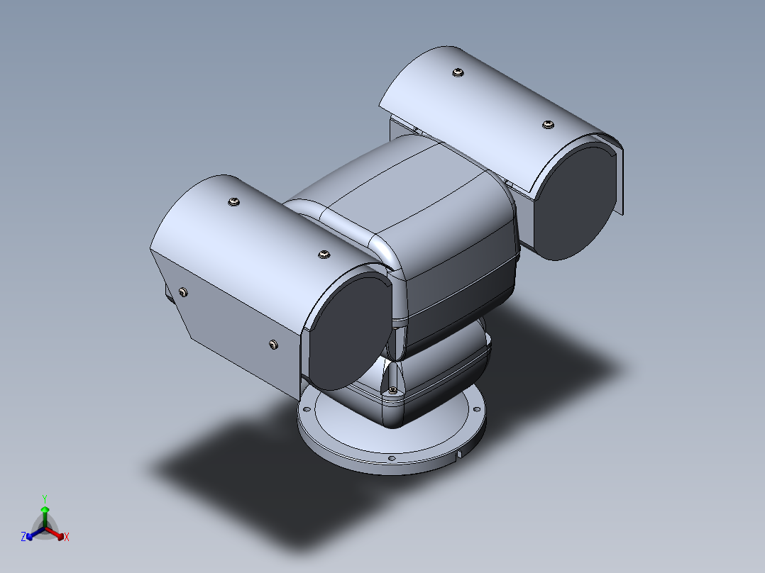 网络摄像机云台正等轴测图
