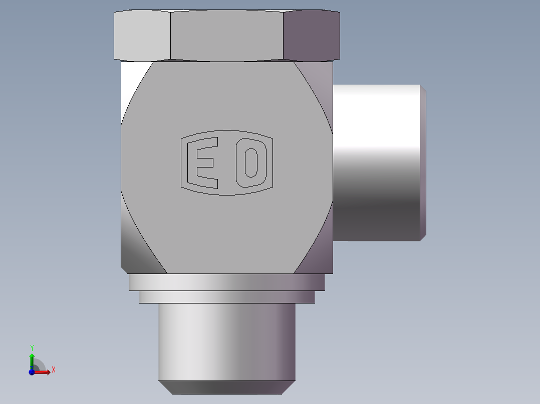 高压铰接式90度接头、1DI-24-B08前视图