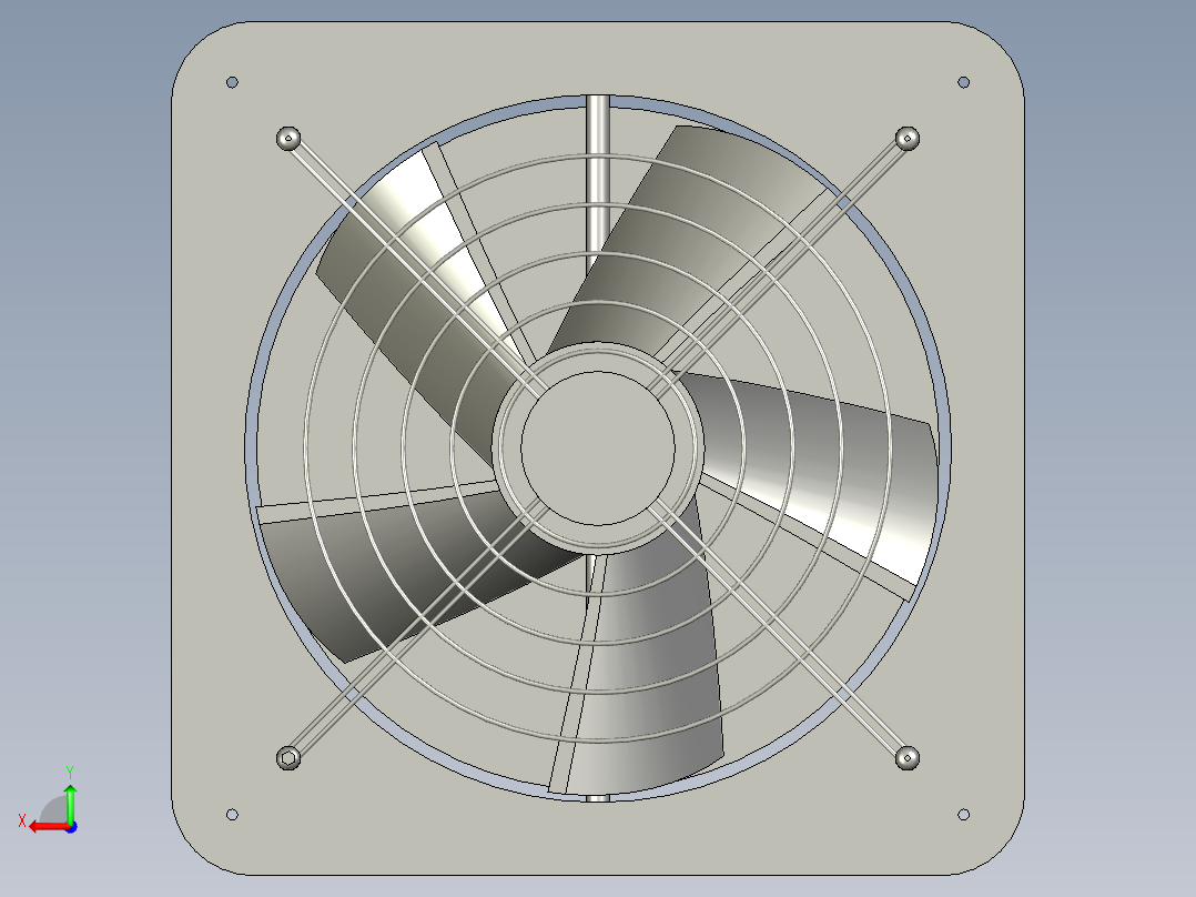 12寸300工业换气扇排气扇后视图