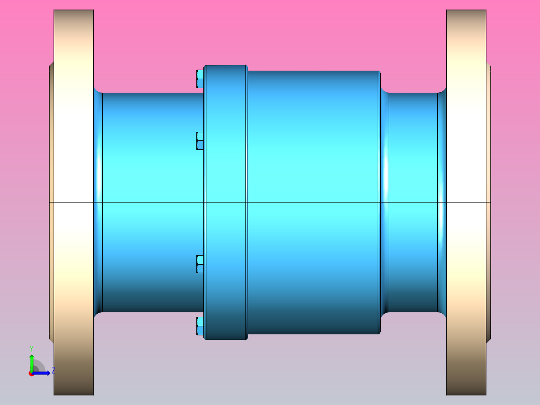 GSX-16、25 法兰式管道伸缩器[GSX-1.6-DN100]左视图