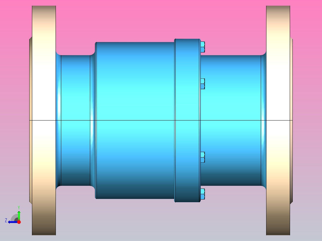 GSX-16、25 法兰式管道伸缩器[GSX-1.6-DN100]右视图