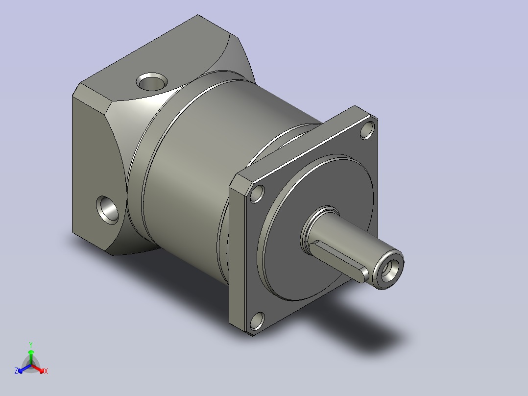 57步进1比5减速机PLF060-L-S2-P2AA正等轴测图