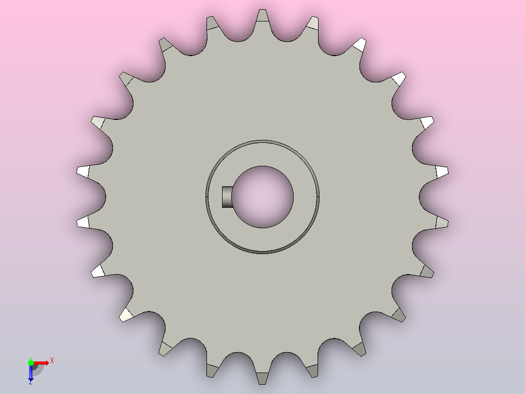 链轮外径72毫米齿22俯视图