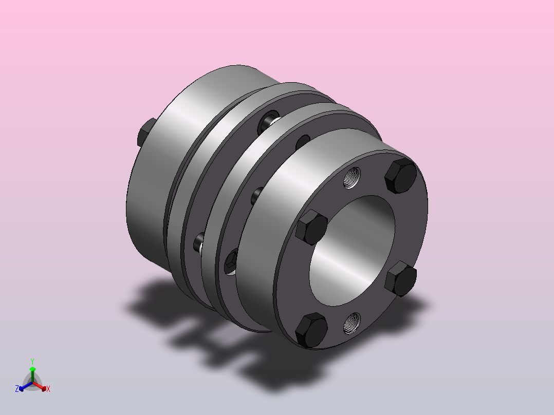LK15系列 单节胀套膜片联轴器[LK15-70]正等轴测图