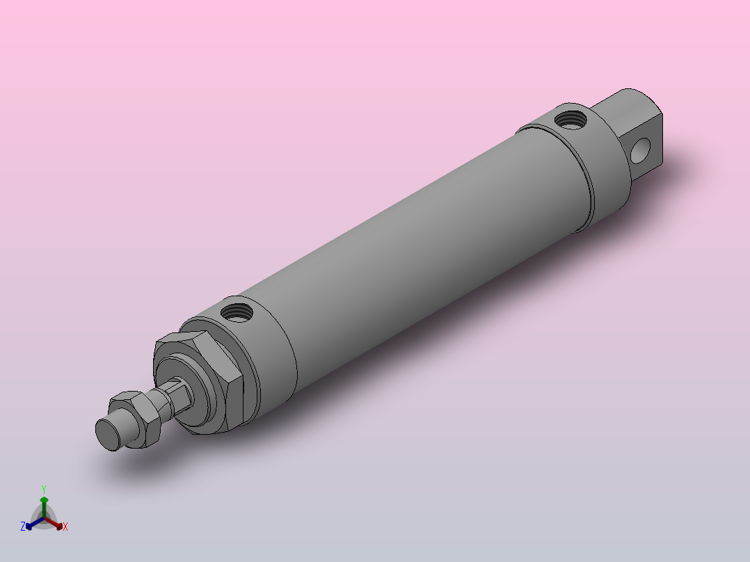 单活塞杆气缸（QMAL系列）[QMAL-CA-25x80]主视图