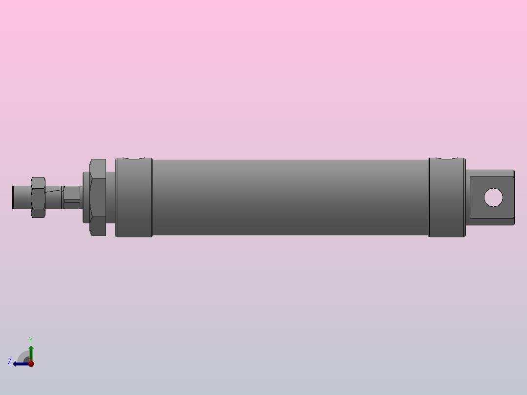 单活塞杆气缸（QMAL系列）[QMAL-CA-25x80]右视图