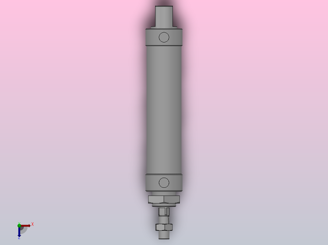 单活塞杆气缸（QMAL系列）[QMAL-CA-25x80]俯视图