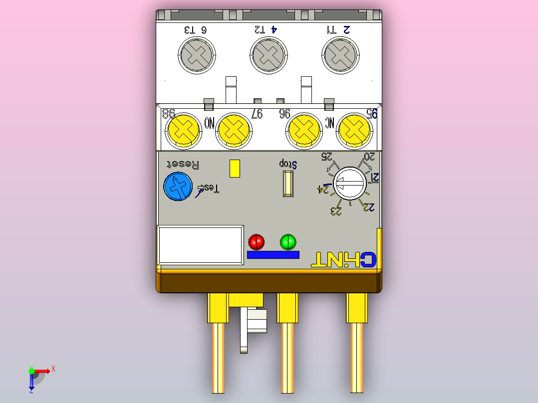 NRE8-25电子式过载继电器三维模型202204俯视图