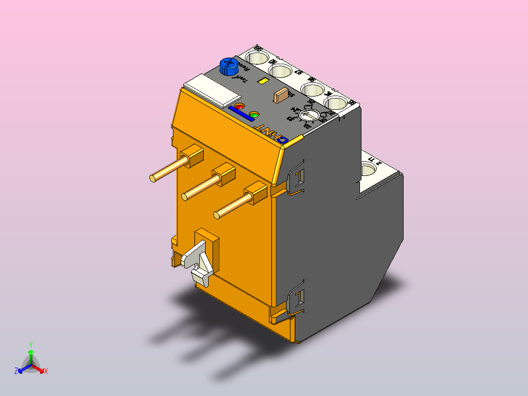 NRE8-25电子式过载继电器三维模型202204正等轴测图