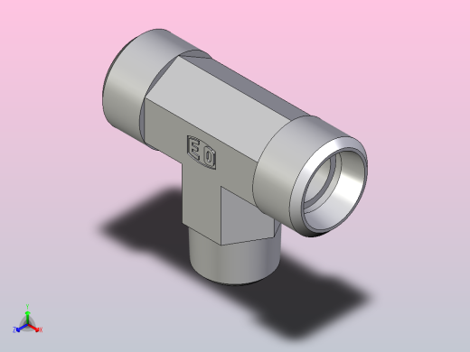 外螺纹螺柱跑步T恤TE15LM71X正等轴测缩略图