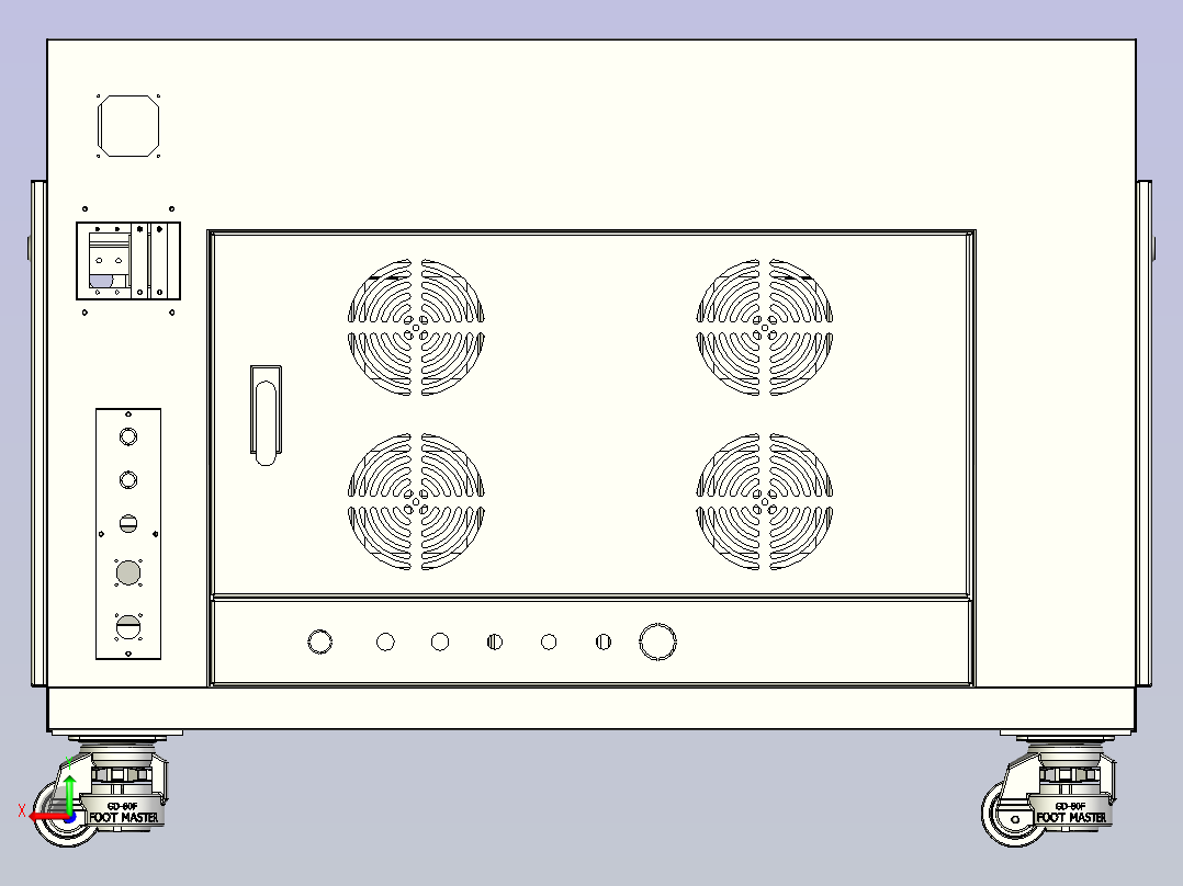 钣金箱体后视图