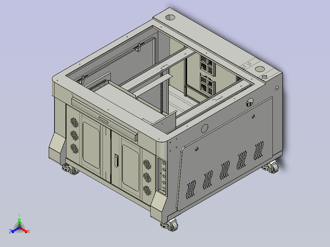 钣金箱体正等轴测图