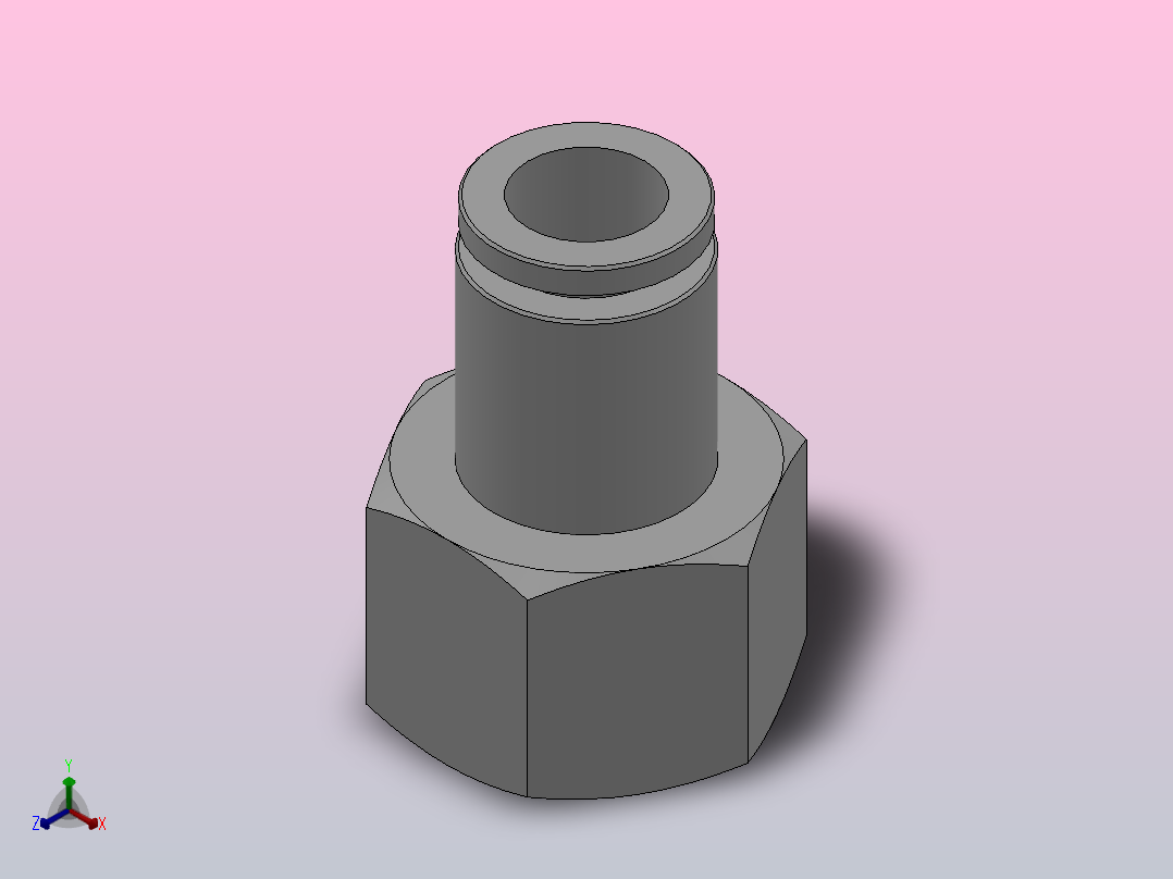 IPCFT 全铜内螺纹直通管接头_IPCFT10-04正等轴测图