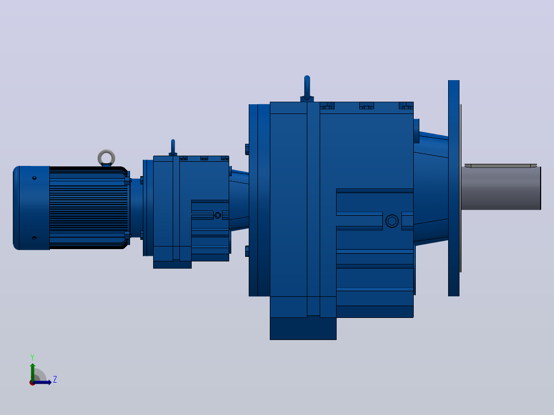 RF137R77法兰轴伸式组合型斜齿轮减速机RF137R77-Y0.75-4P-80-M1-0°-Φ450左视图