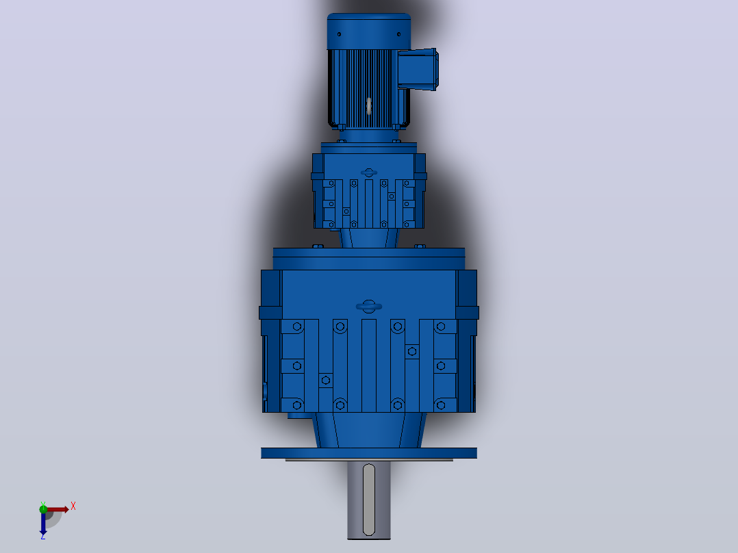 RF137R77法兰轴伸式组合型斜齿轮减速机RF137R77-Y0.75-4P-80-M1-0°-Φ450俯视图