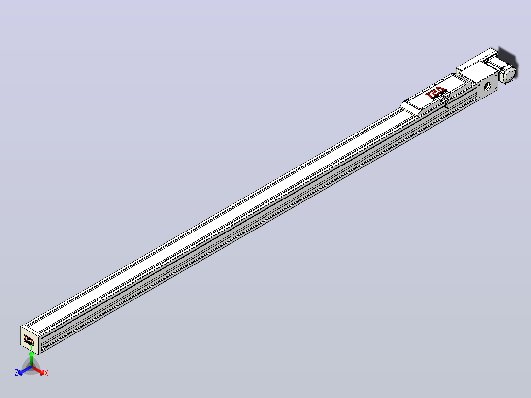 伺服电机集成皮带传动直线执行器TPA-OCB-120-224-L2350-MR-P75-N3正等轴测图