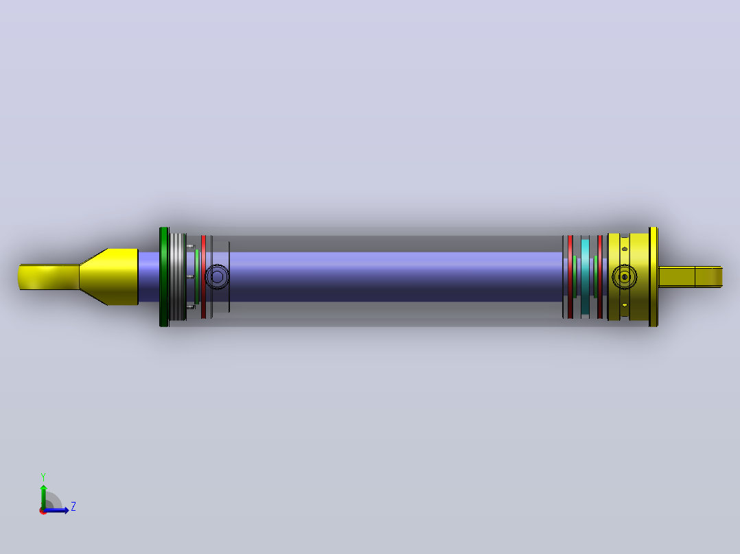 HSG工程油缸设计及工艺分析（SW+CAD+说明书）左视图