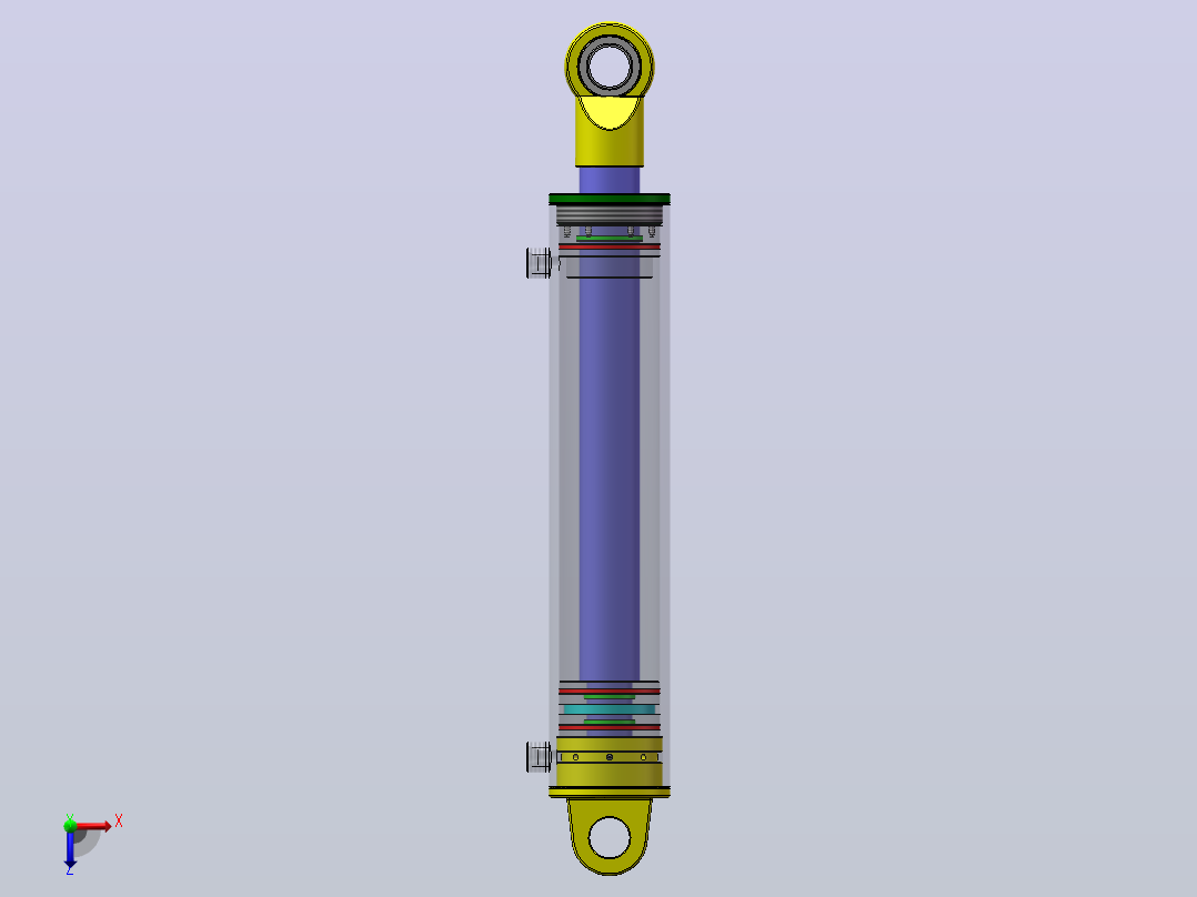 HSG工程油缸设计及工艺分析（SW+CAD+说明书）俯视图