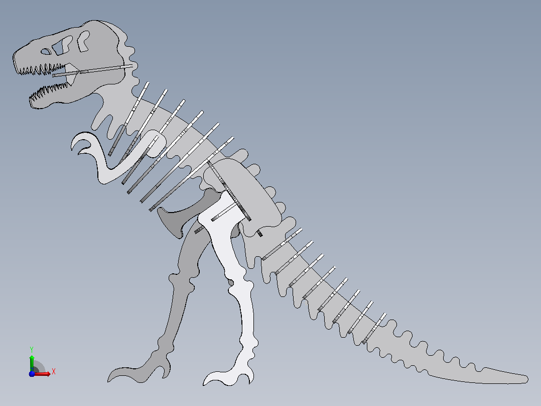 3D插接式霸王龙前视图