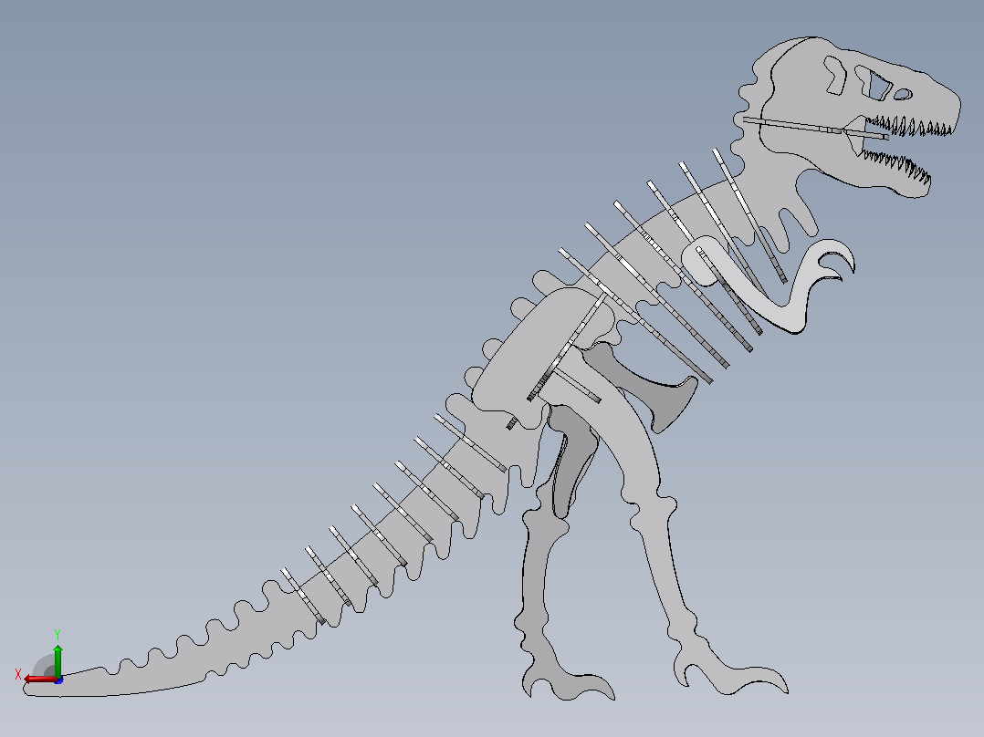 3D插接式霸王龙后视图