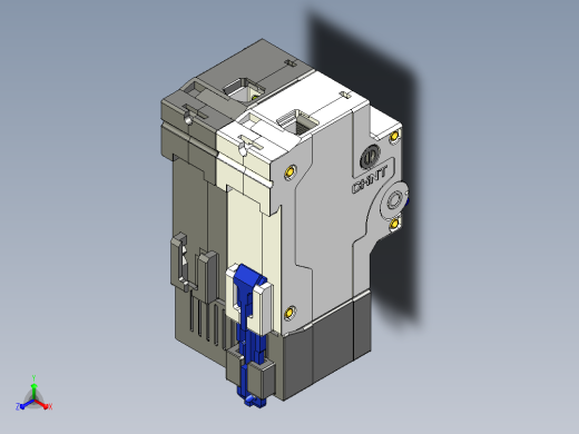 NBPLE-125 1P&amp;N剩余电流动作断路器三维模型202202