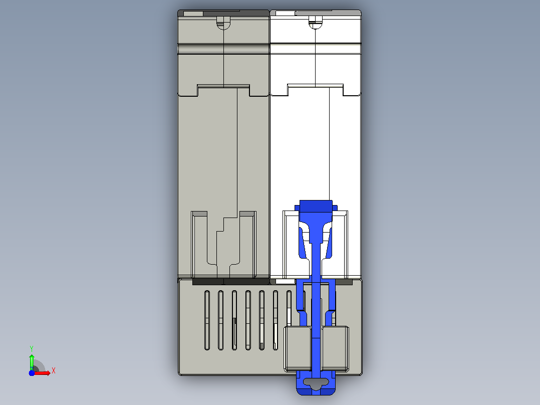 NBPLE-125 1P&amp;N剩余电流动作断路器三维模型202202前视图