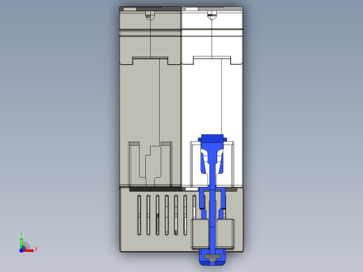 NBPLE-125 1P&amp;N剩余电流动作断路器三维模型202202前视缩略图