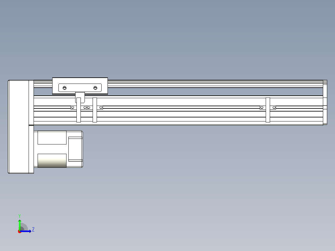 MTH13标准螺杆滑台[MTH13-L#-300-BM-P20-C3]左视图