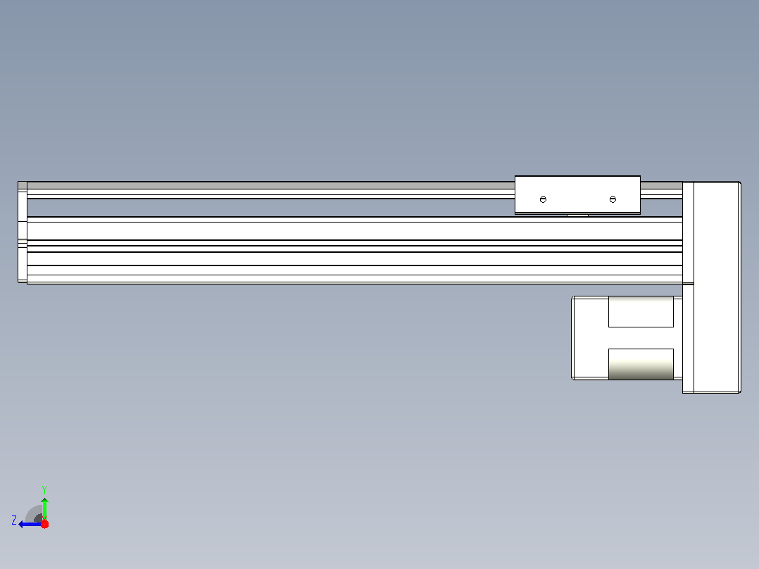 MTH13标准螺杆滑台[MTH13-L#-300-BM-P20-C3]右视图