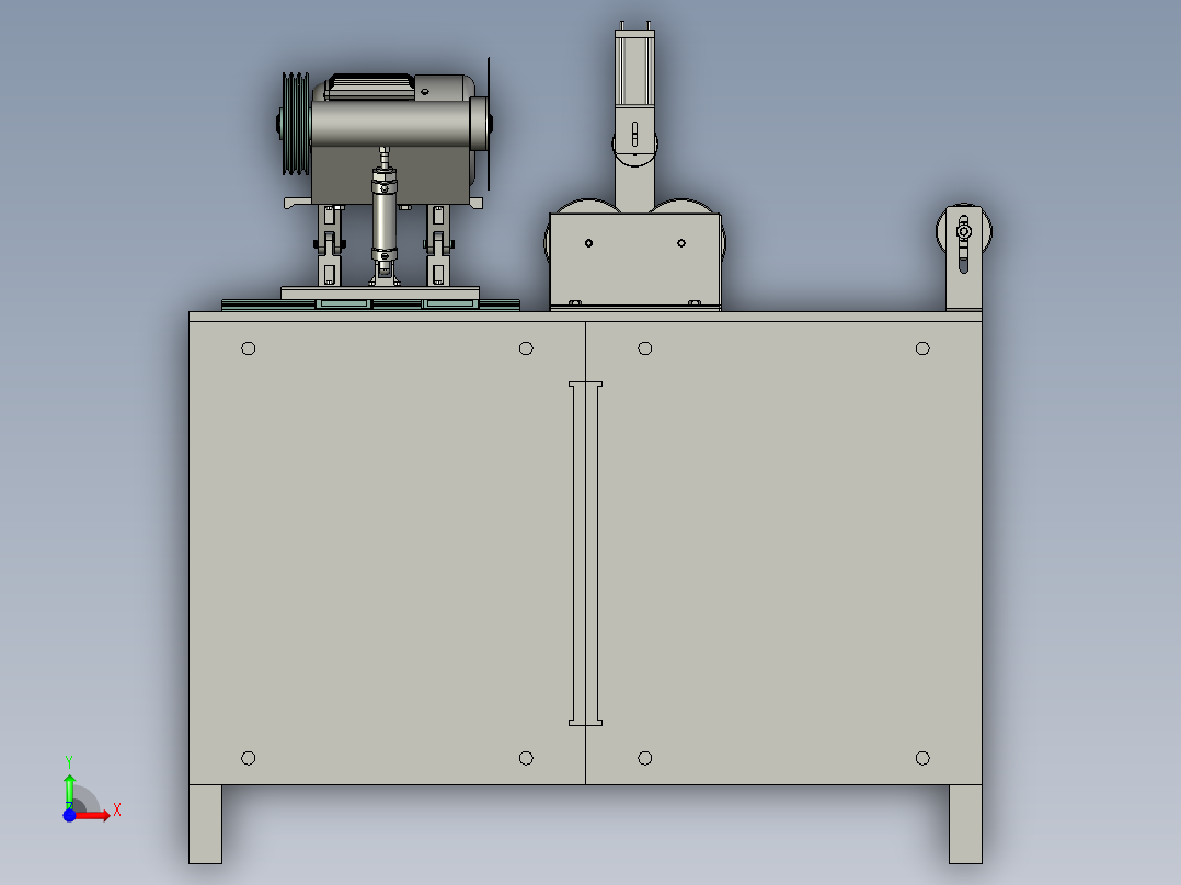 圆棒自动切割机3D图 钢管自动运输上料切割设备3d图 非标三维模型前视图