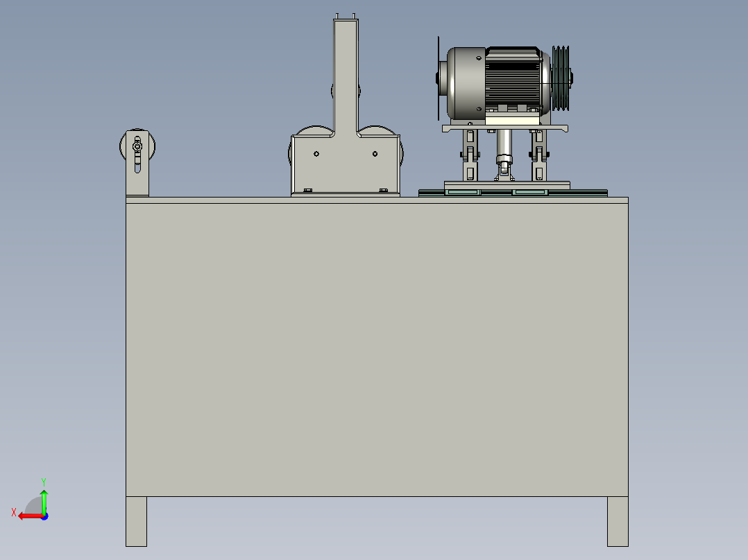 圆棒自动切割机3D图 钢管自动运输上料切割设备3d图 非标三维模型后视图