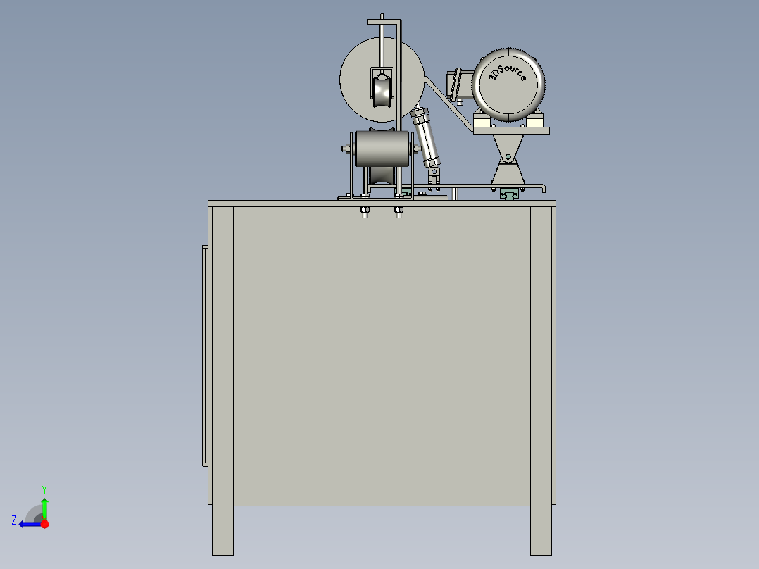 圆棒自动切割机3D图 钢管自动运输上料切割设备3d图 非标三维模型右视图