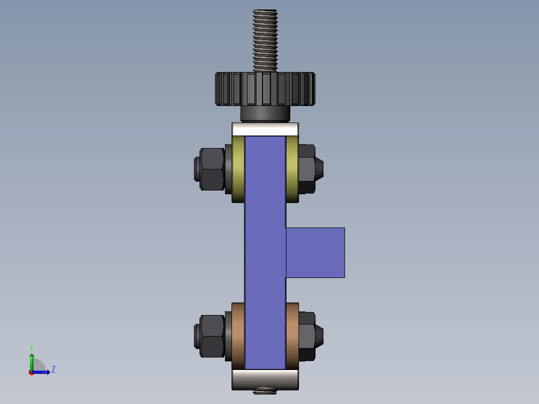 车床压花滚轮组 左视图