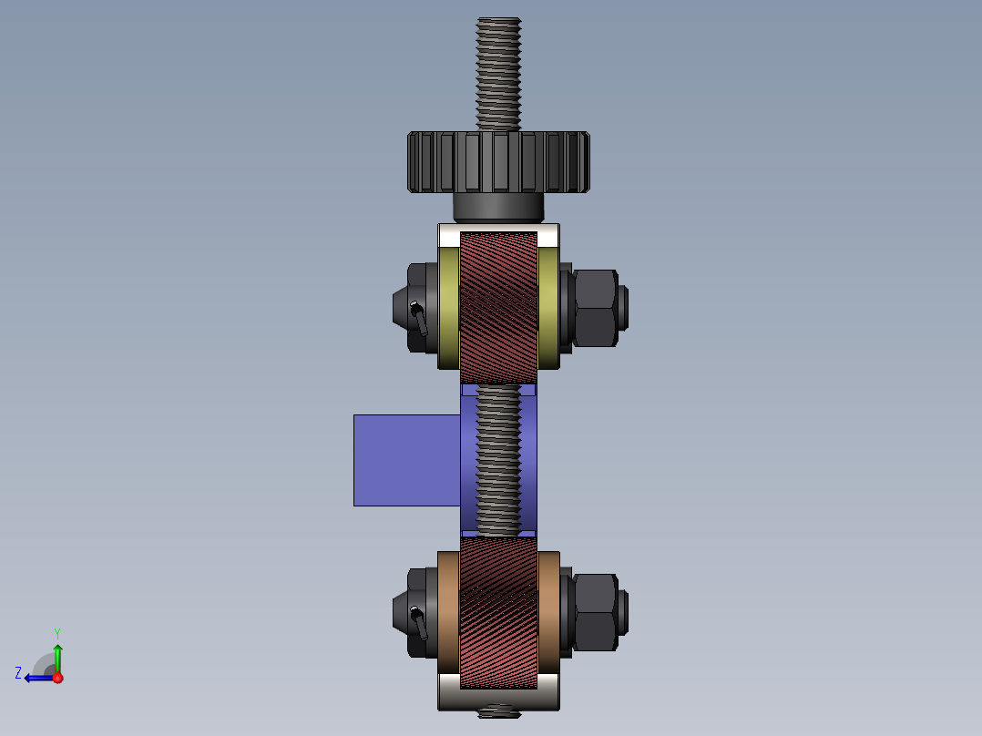 车床压花滚轮组 右视图