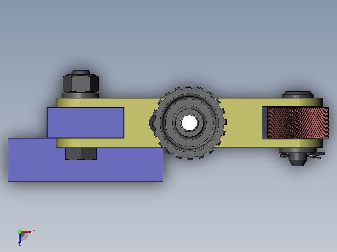 车床压花滚轮组 俯视图