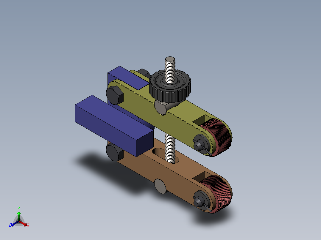 车床压花滚轮组 正等轴测图