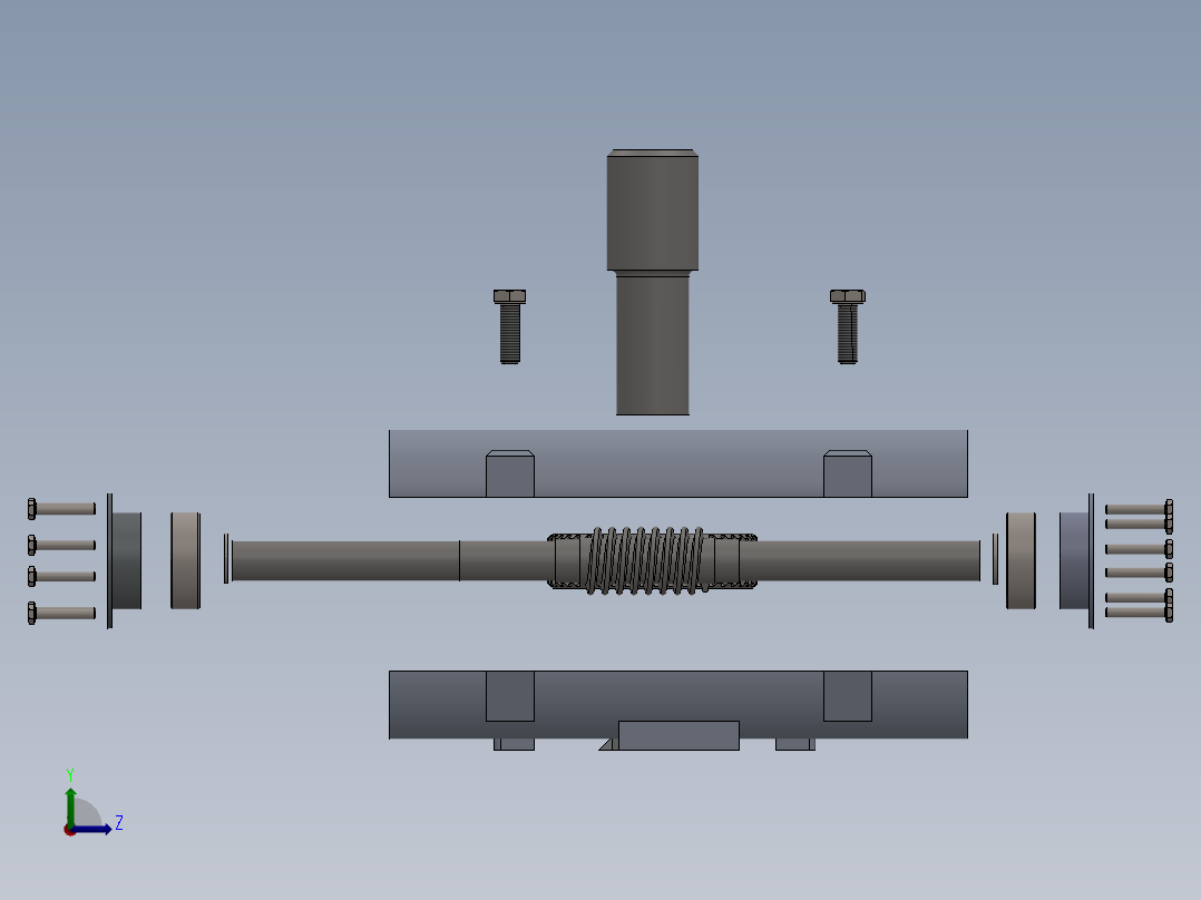 蜗轮蜗杆箱3D图纸 Solidworks设计左视图