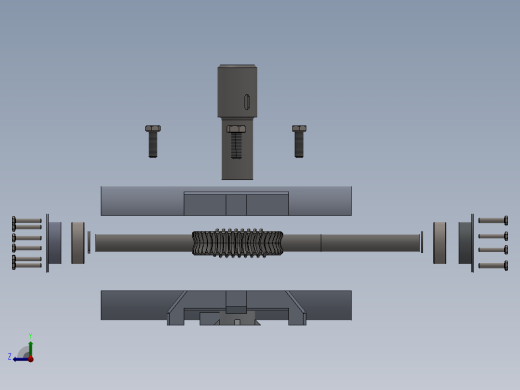 蜗轮蜗杆箱3D图纸 Solidworks设计右视缩略图