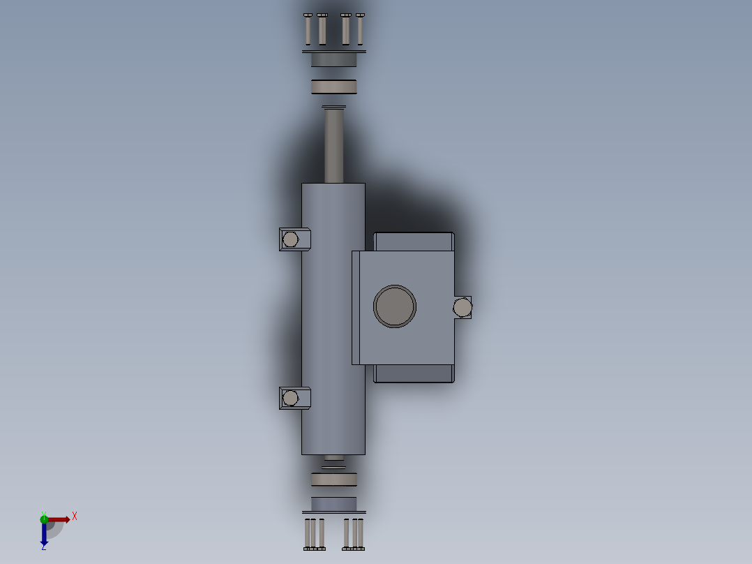 蜗轮蜗杆箱3D图纸 Solidworks设计俯视图