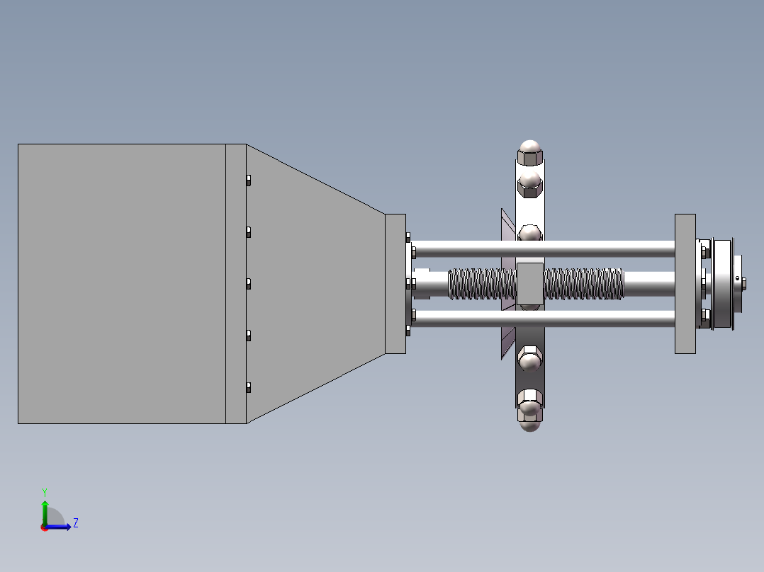 电动菠萝削皮机设计（菠萝去皮机含三维SW模型+CAD图纸+说明书）左视图