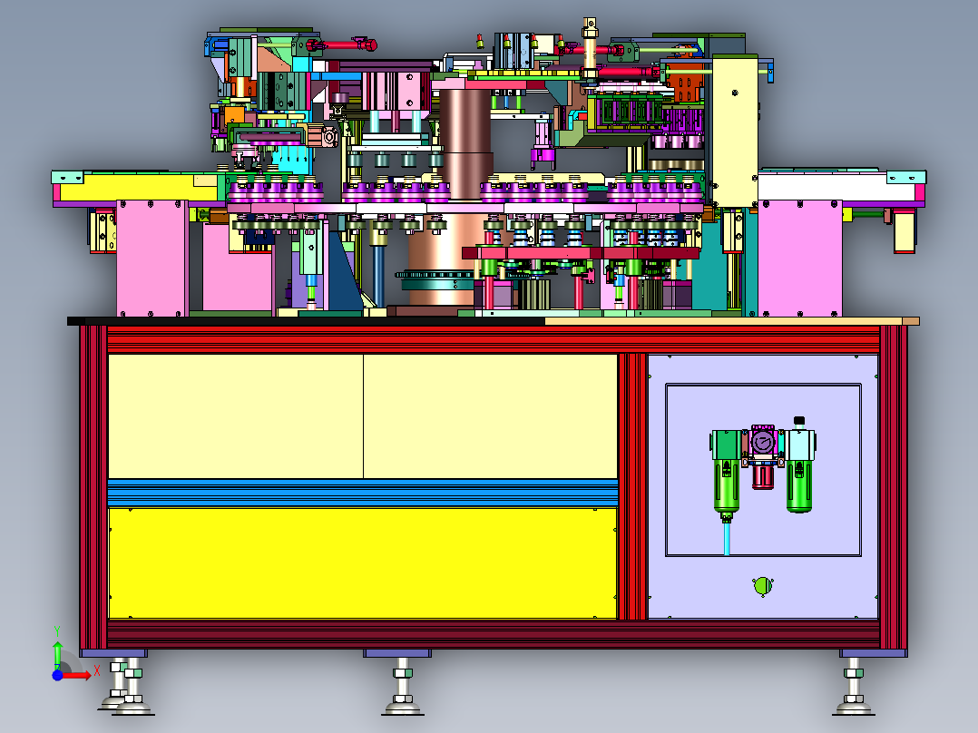 阀体涂胶泡沫棉粘贴机前视图
