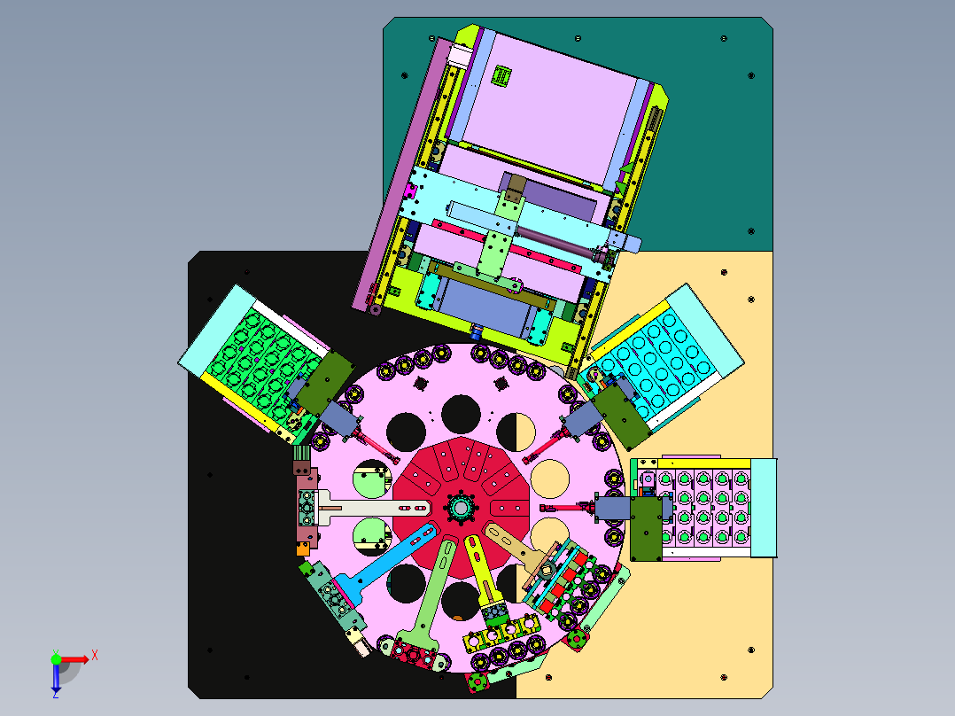 阀体涂胶泡沫棉粘贴机俯视图