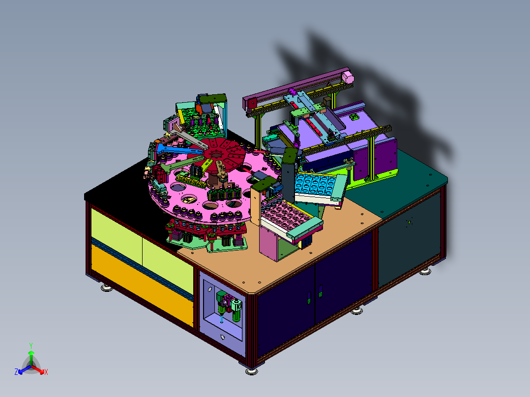 阀体涂胶泡沫棉粘贴机正等轴测图