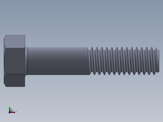 UNC 六角螺栓-Hex Bolt 0.3125-18 x 1.50.SLDPRT前视缩略图