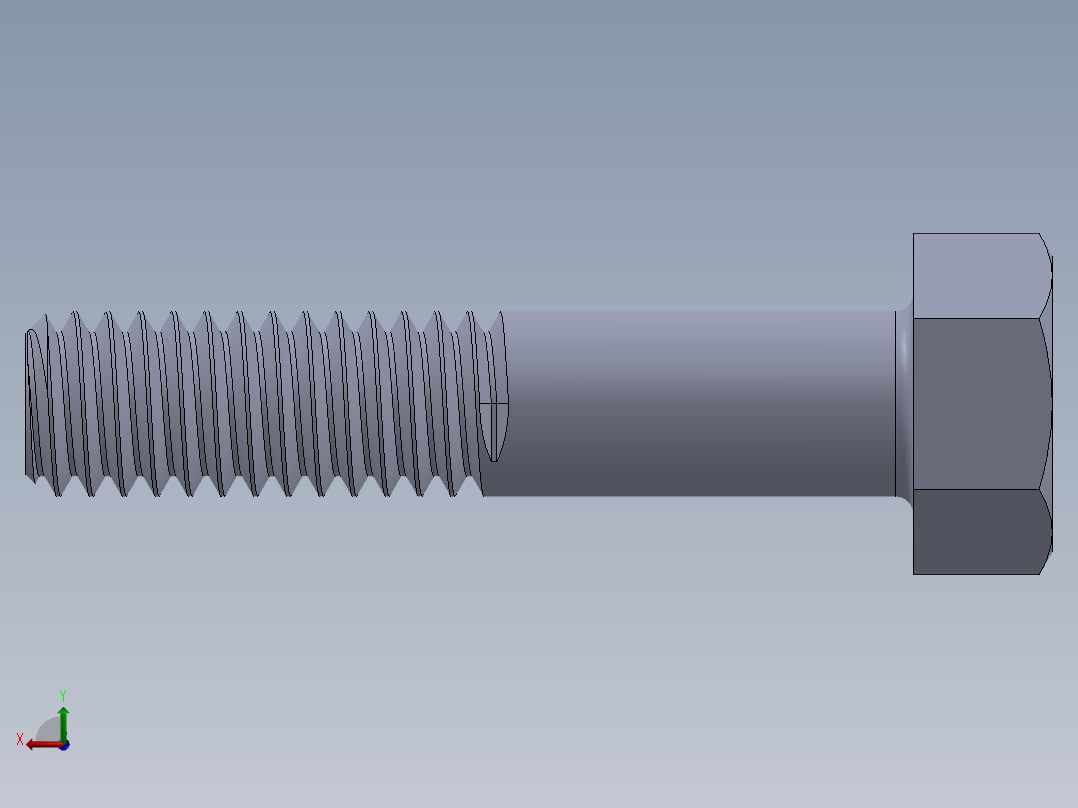 UNC 六角螺栓-Hex Bolt 0.3125-18 x 1.50.SLDPRT后视图