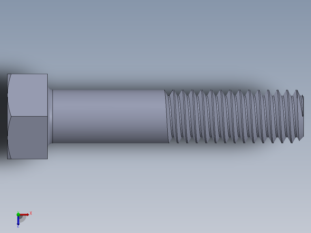 UNC 六角螺栓-Hex Bolt 0.3125-18 x 1.50.SLDPRT俯视图